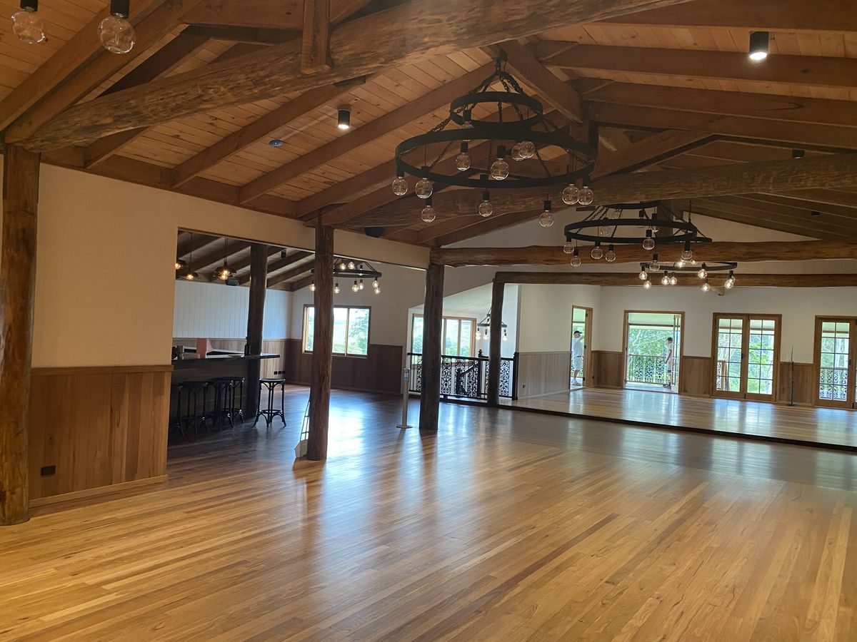 Renovated timber-lined hall